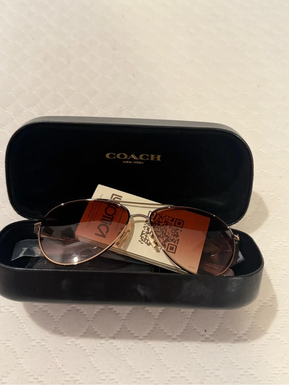 COACH Women's rose gold Gradient LUXOTICA Sunglasses